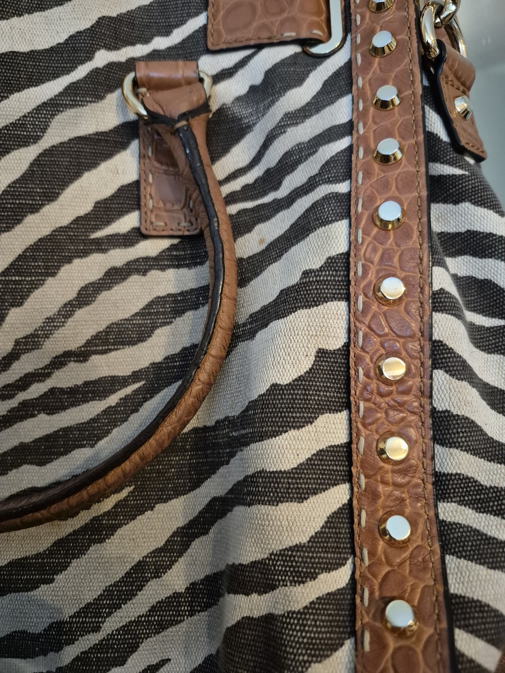 Michael Kors Large Brown Leather-Trim Zebra Print Tote. Nice & Clean Condition. - Picture 7 of 7